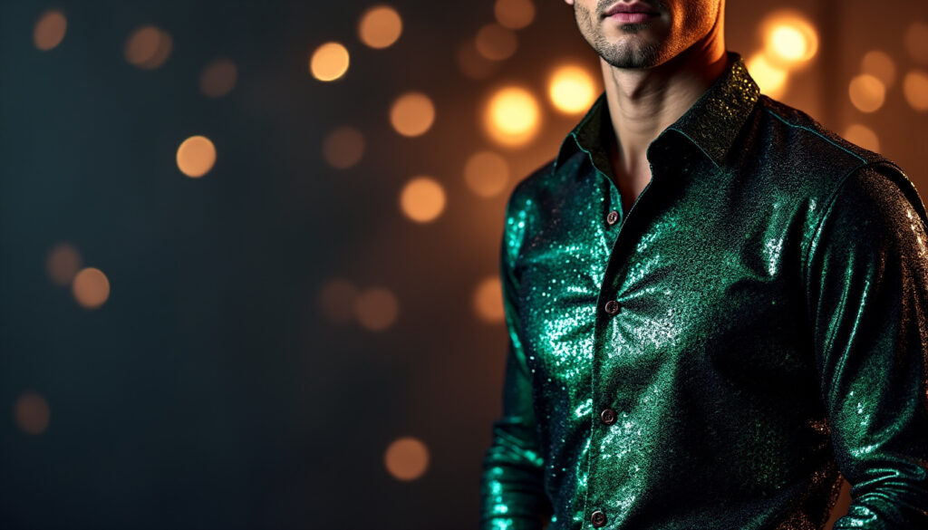 découvrez notre chemise paillettes homme, élégante et parfaite pour vos soirées et événements festifs. apportez une touche brillante et sophistiquée à votre tenue avec style et confort.