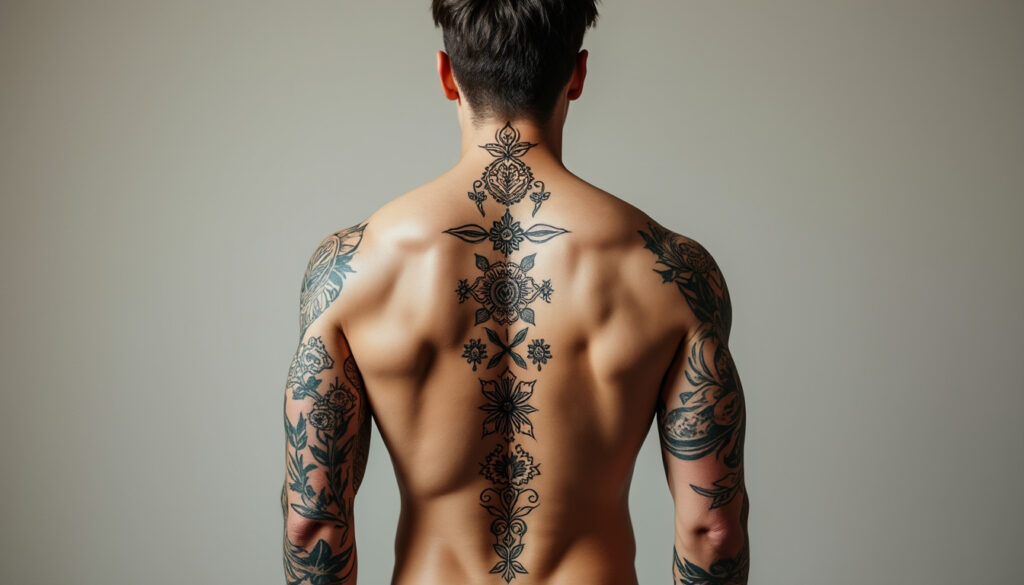 découvrez des idées et styles tendance de tatouages pour homme sur la colonne vertébrale, alliant esthétique et originalité pour un look unique.
