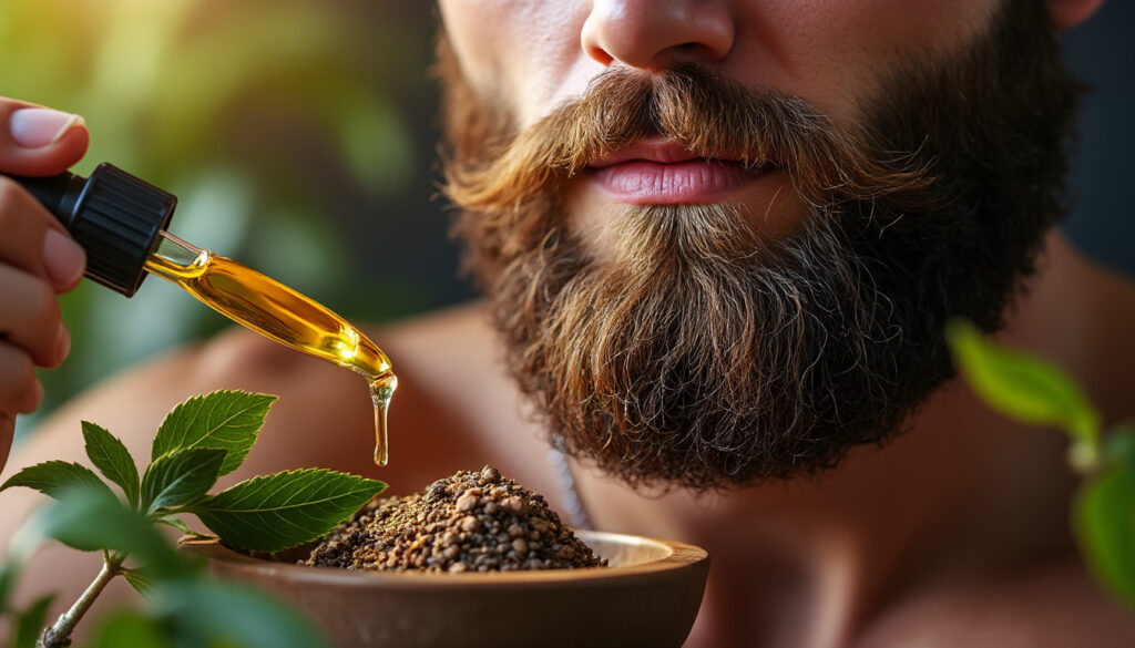 découvrez comment l'huile de ricin stimule la pousse de votre barbe tout en l'hydratant naturellement pour une barbe saine et dense.