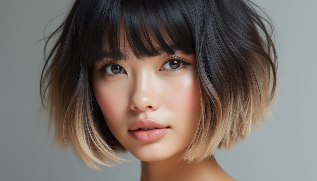 découvrez le carré dégradé flou avec frange, une coupe tendance et stylée qui apporte volume et douceur à votre coiffure. parfaite pour un look moderne et élégant.