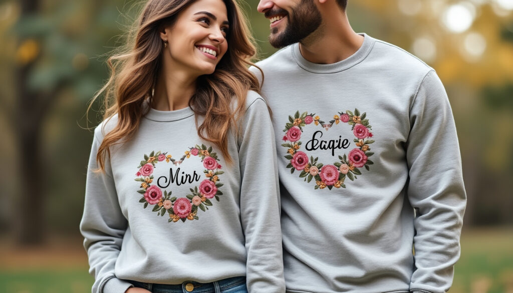 créez votre pull personnalisé couple avec notre sweat unique à broder selon vos envies. un cadeau original et tendance pour afficher votre amour avec style.